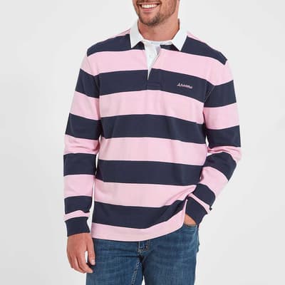 Navy/Pink Cotton St Mawes Rugby Shirt