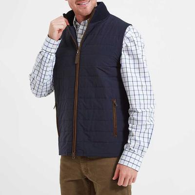 Navy Hybrid Aerobloc Wool Blend Gilet