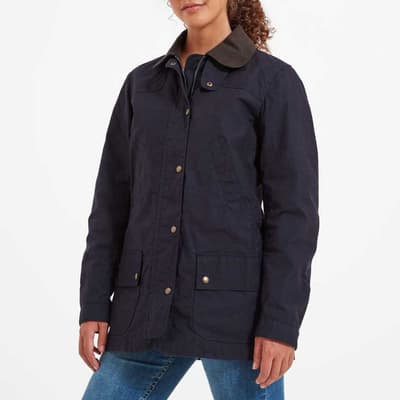 Navy Pilton Cotton Wax Jacket