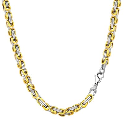 18K Gold & Silver Two Tone Link Necklace