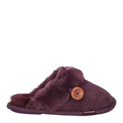 Purple Lechlade Sheepskin Mule Slippers
