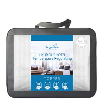 Luxurious Hotel Temperature Control Mattress Topper, Medium Support, Single