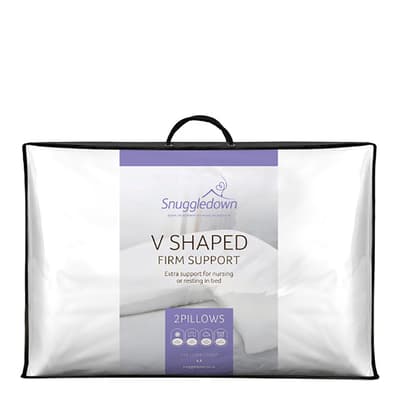 V Shape Pillow, Firm Support, 2 Pack