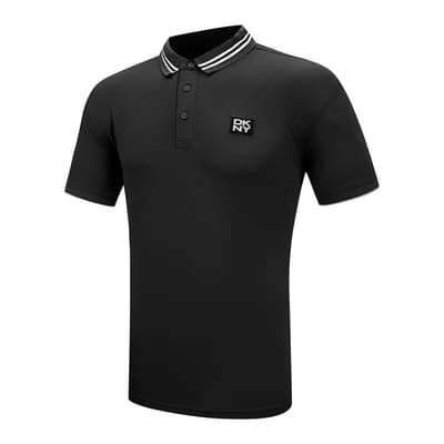 Black DKNY Contrast Collar Polo Shirt