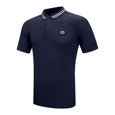 Navy DKNY Contrast Collar Polo Shirt