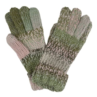 Green/Pink Frosty Knitted Gloves VI