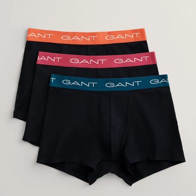 Navy 3 Pack Contrast Waistband Cotton Blend Boxers