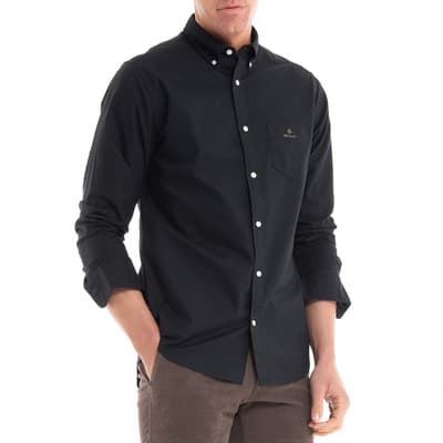 Black Long Sleeve Oxford Cotton Shirt