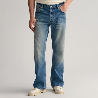 Mid Blue Wash Bootcut Jeans