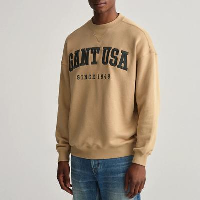 Tan Embroidered Logo Cotton Sweatshirt