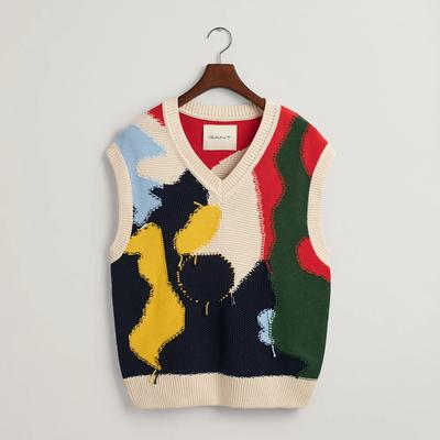 Cream Patterned Cotton Vest