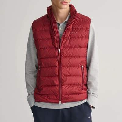 Red Lightly Quilted Gilet
