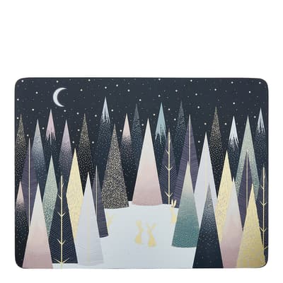 Set of 4 Frosted Pines Placemats