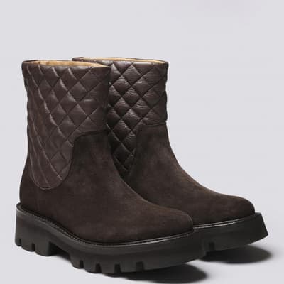 Ladies Brown Buffy Nappa Pull On Boot