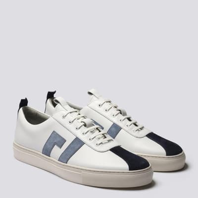 Mens White/Blue Sneaker 67 Oxford 