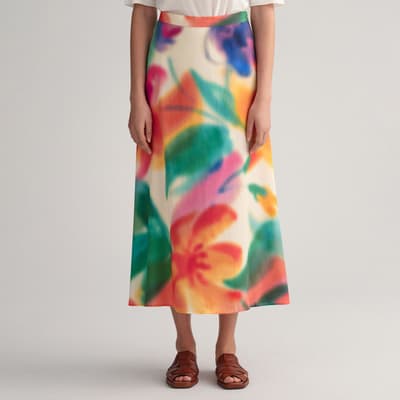 Multi Floral Print Skirt