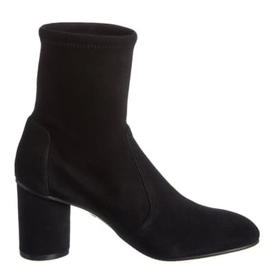 Black Suede Margot 75 Heeled Ankle Boot