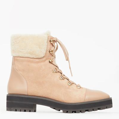 Beige Suede Alpine Combat Boot