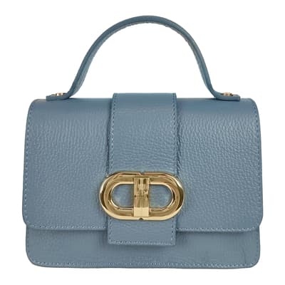 Light Blue Mini Dollar Leather Handbag