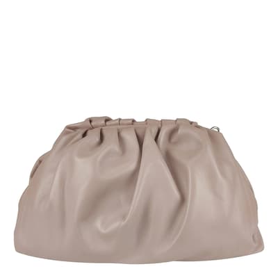 Powder Pink Leather Clutch Bag