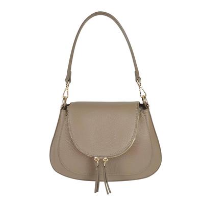 Beige Dollar Leather Shoulder Bag