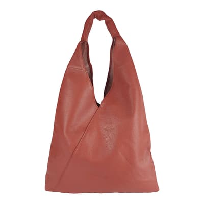 Red Dollar Leather Shoulder Bag