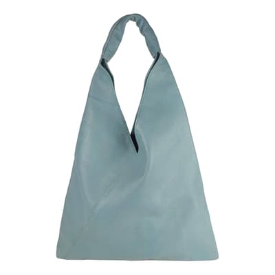 Light Blue Dollar Leather Shoulder Bag