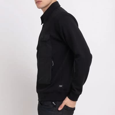 Black Half Zip Stretch Sweatshirt