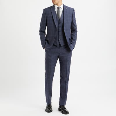 Navy Two Piece Airforce Check Cove Suit 