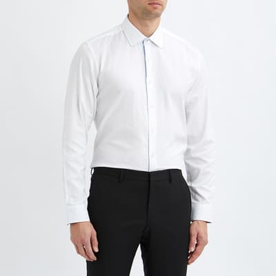 White Core Textured Formal Shirt 
