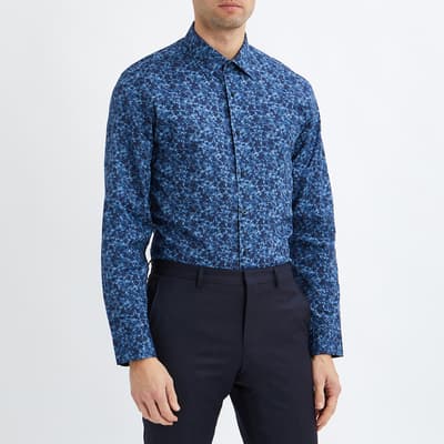 Blue Blush Floral Print Shirt 