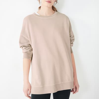 Grey Mia Oversized Cotton Sweatshirt