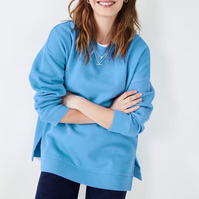 Blue Mia Oversized Cotton Sweatshirt