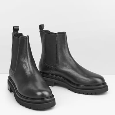 Black Haydon Leather Boots