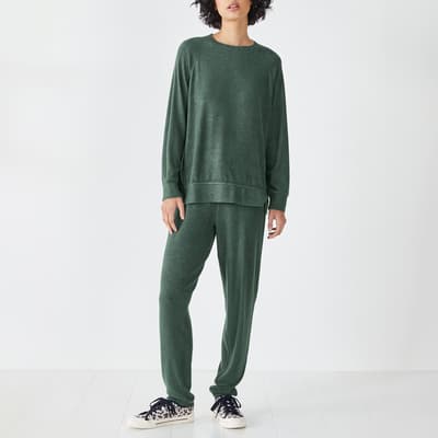 Dark Green Elle Supersoft Relaxed Joggers