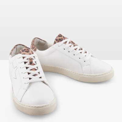 White Morely Leather Trainers