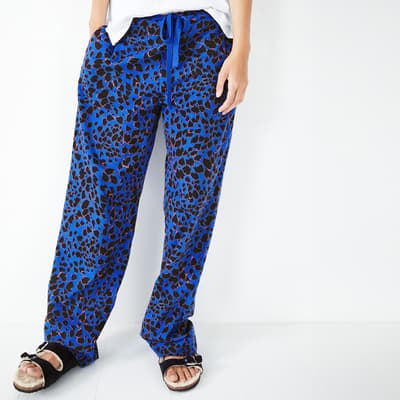 Blue Joy Flannel Cotton Pyjama Trousers
