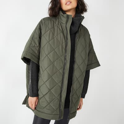 Khaki Courtney Quilted Cape