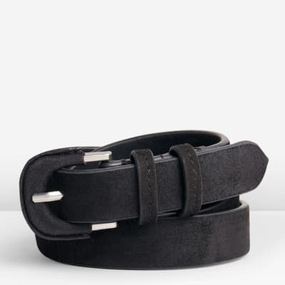 Black Alicia Leather Belt