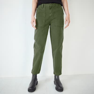 Khaki Utility Chino Cotton Trousers