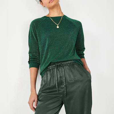 Green Jessica Side Stripe Metallic Jumper