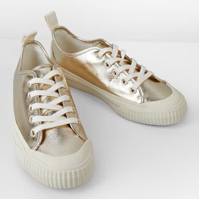 Gold Leyton Canvas Cotton Trainers