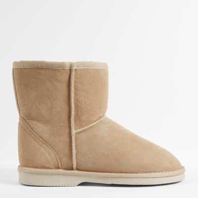Ankle Sheepskin Boots - Natural