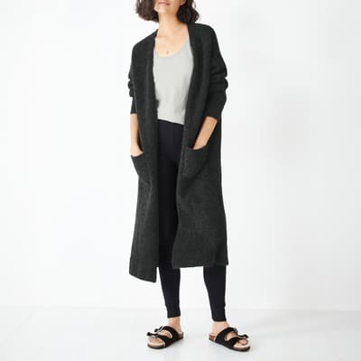  Charcoal Bette Longline Knitted Cardigan