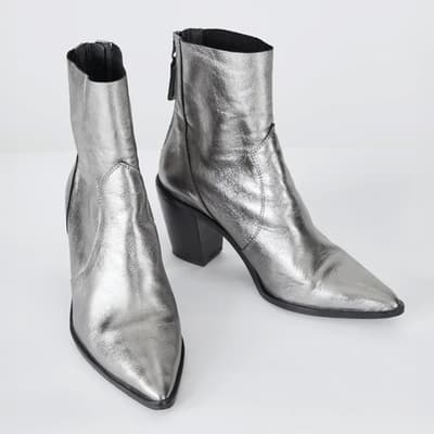 Silver Tallis Metallic Leather Boots