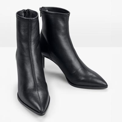 Black Kendal Leather Sock Boots 
