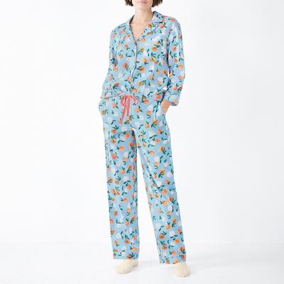 Blue/Orange Isla Printed Cotton PJ Trousers 