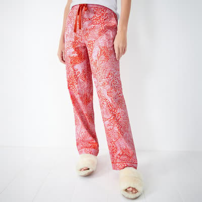 Orange/Pink Isla Printed Cotton PJ Trousers 