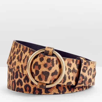 Leopard Brindisi Leather Belt