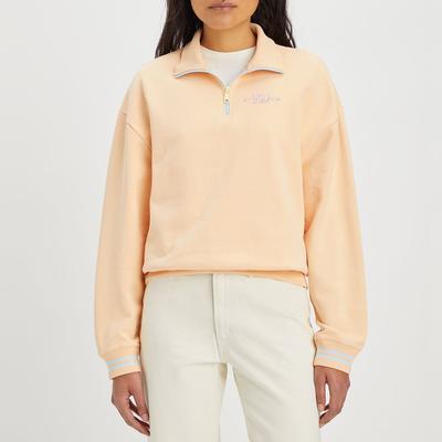 Peach Graphic Half Zip Cotton Jumper